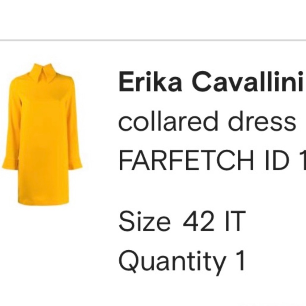 Erika Cavallini Collared Yellow Dress.